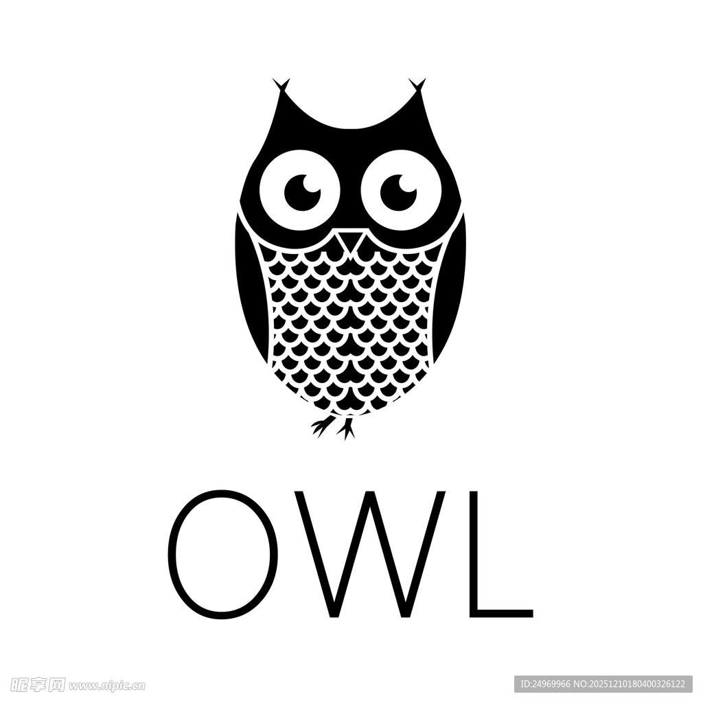 简约猫头鹰标志设计