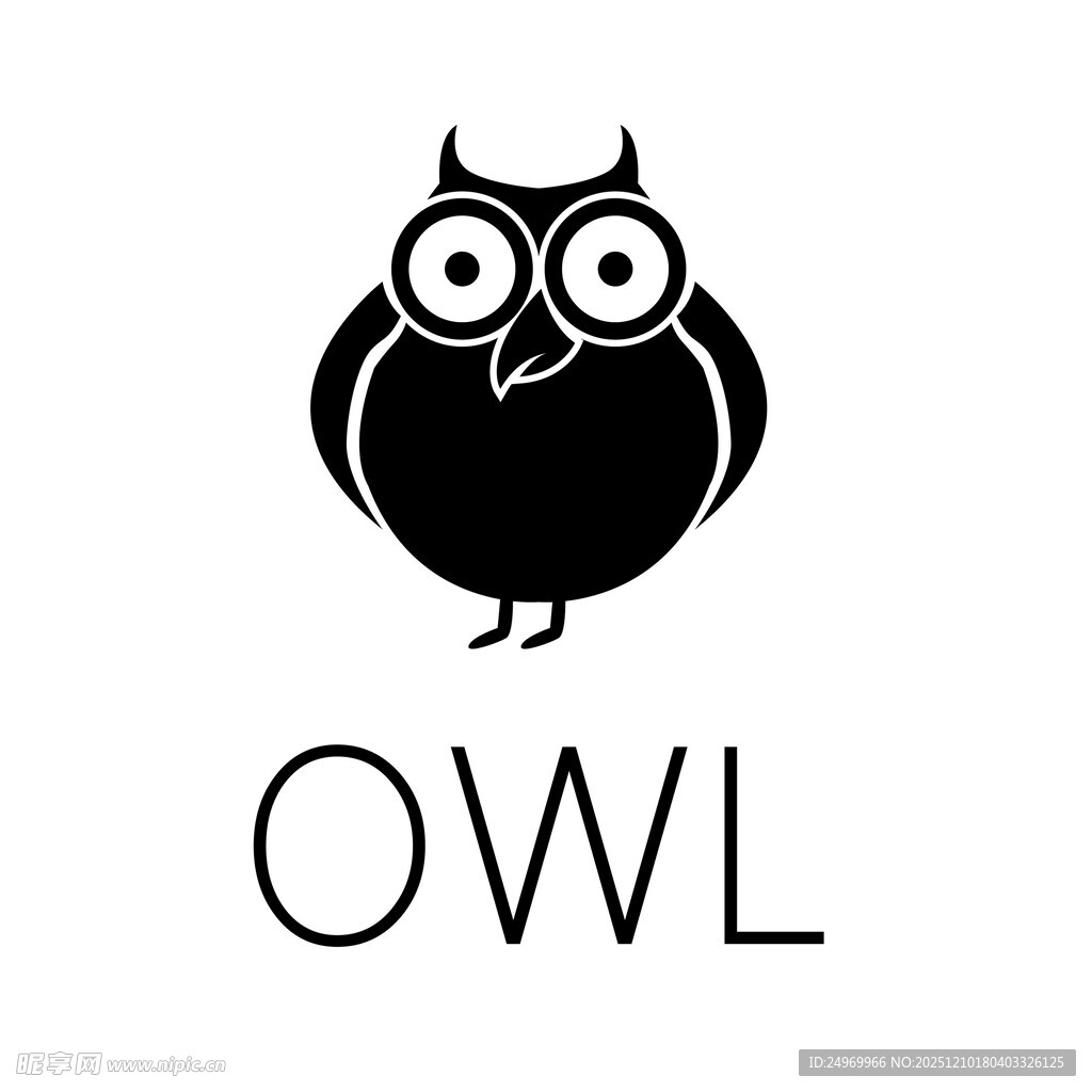 简约猫头鹰标志设计