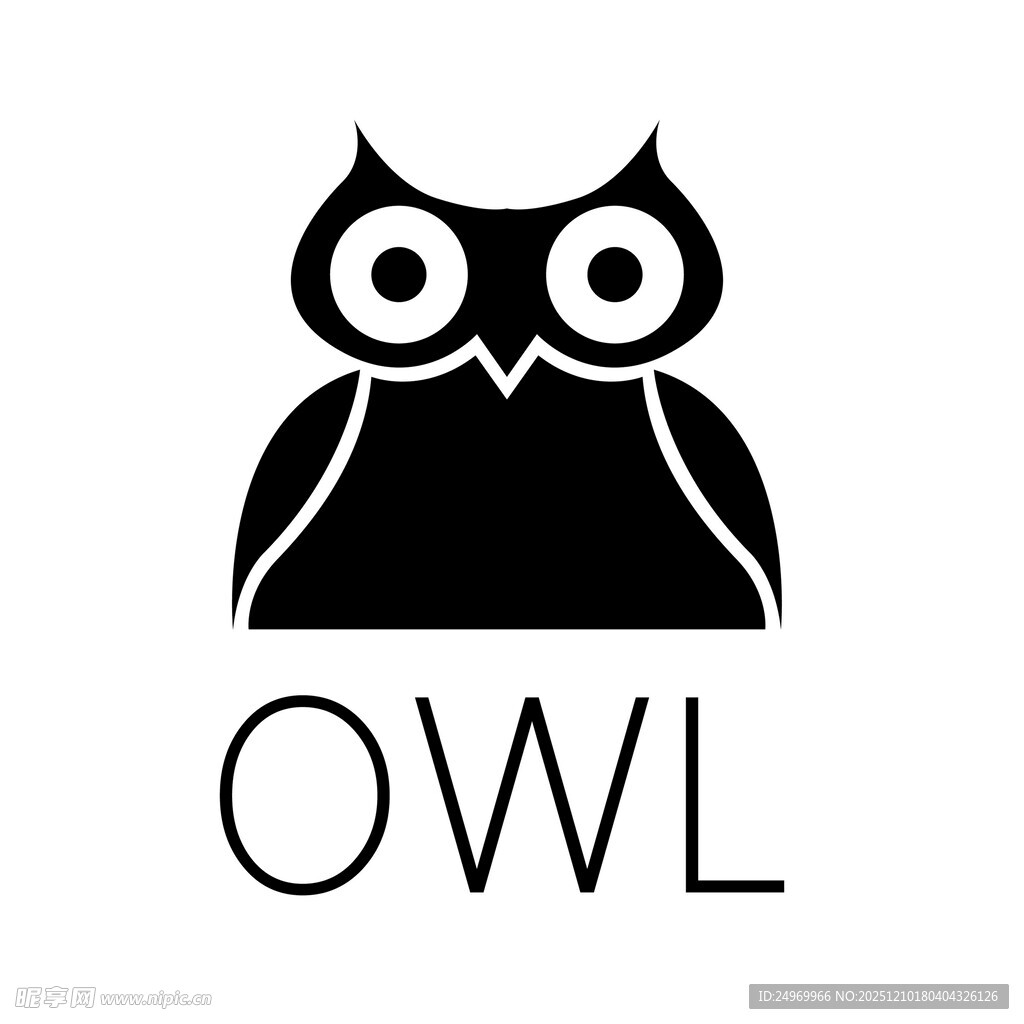 简约猫头鹰标志设计