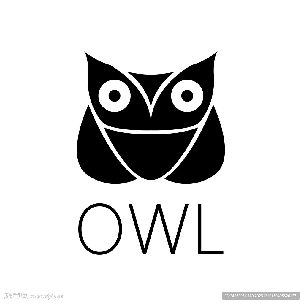 简约猫头鹰标志设计