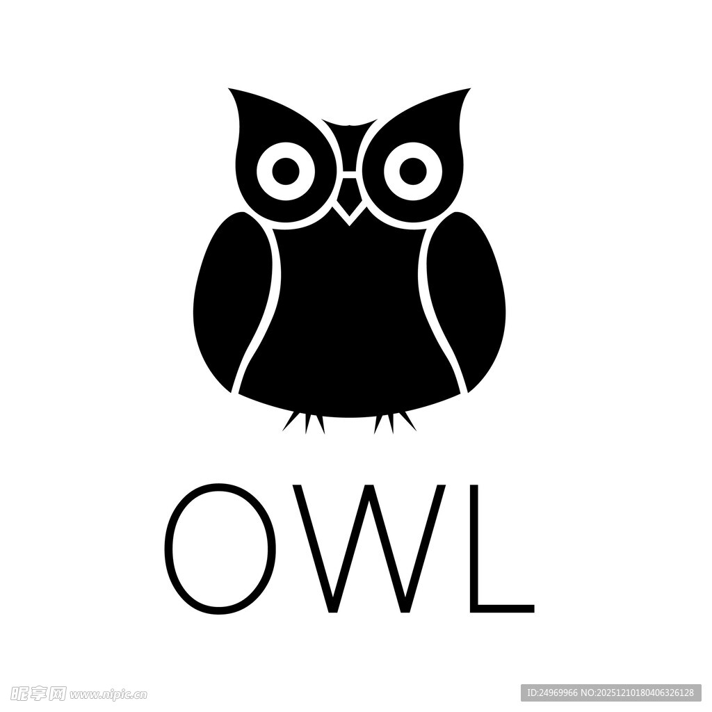 简约猫头鹰标志设计
