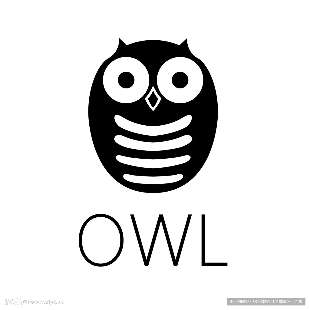 简约猫头鹰标志设计