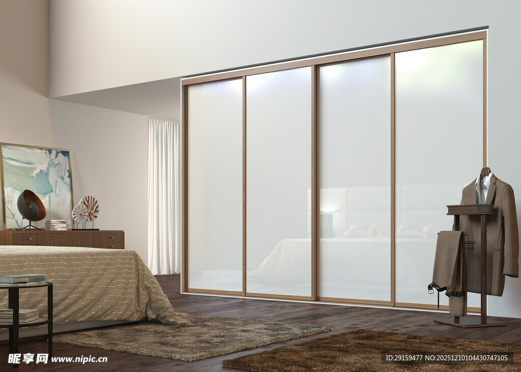 现代简约卧室推拉门设计