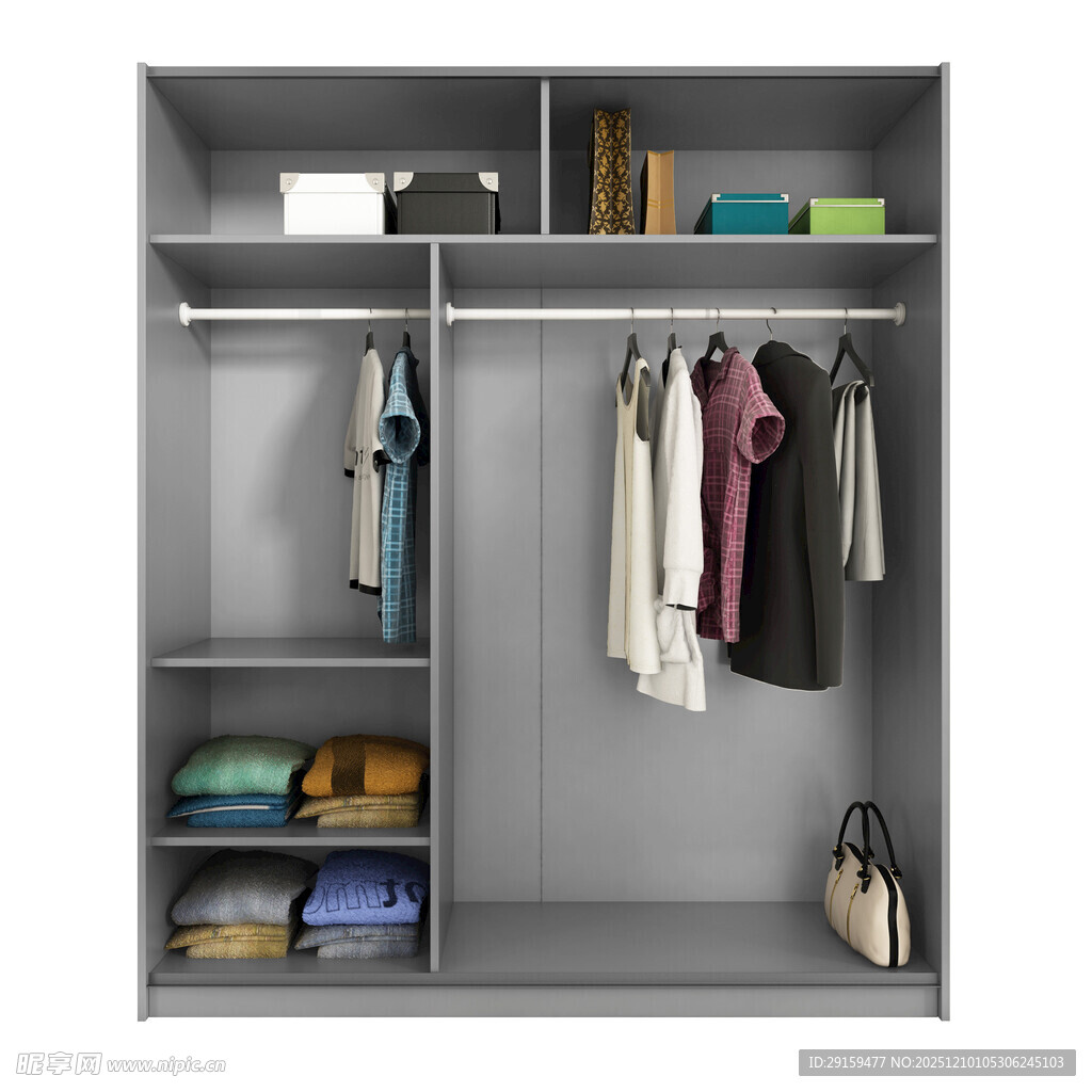现代简约风格衣柜内部展示