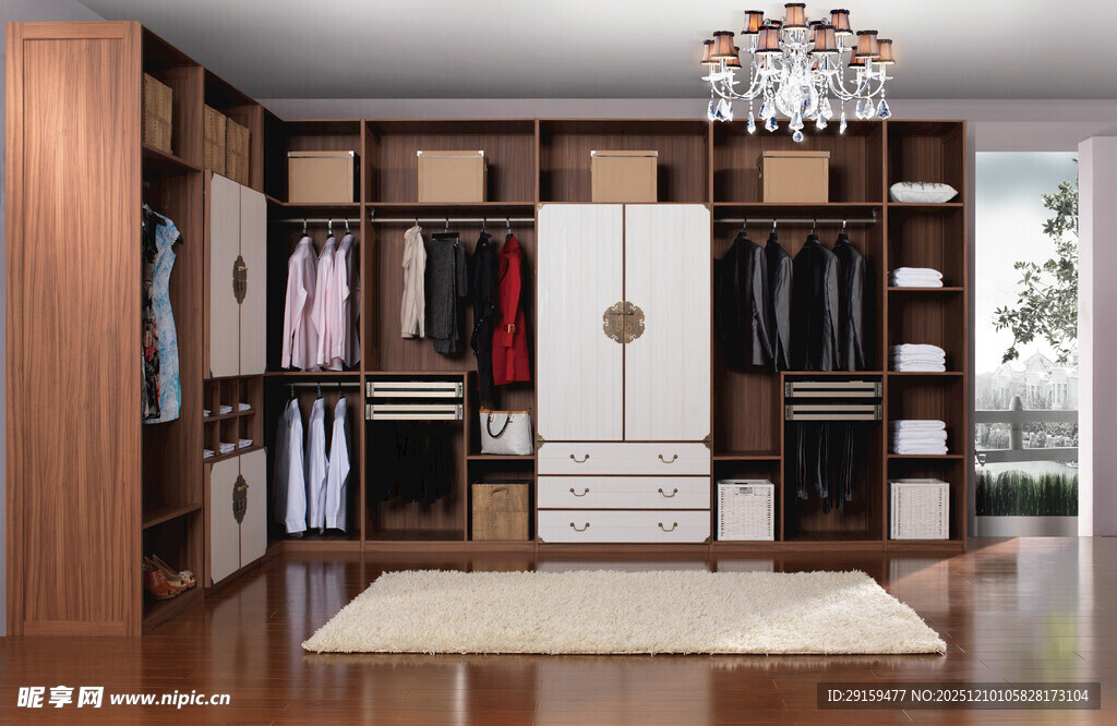 现代豪华步入式衣帽间