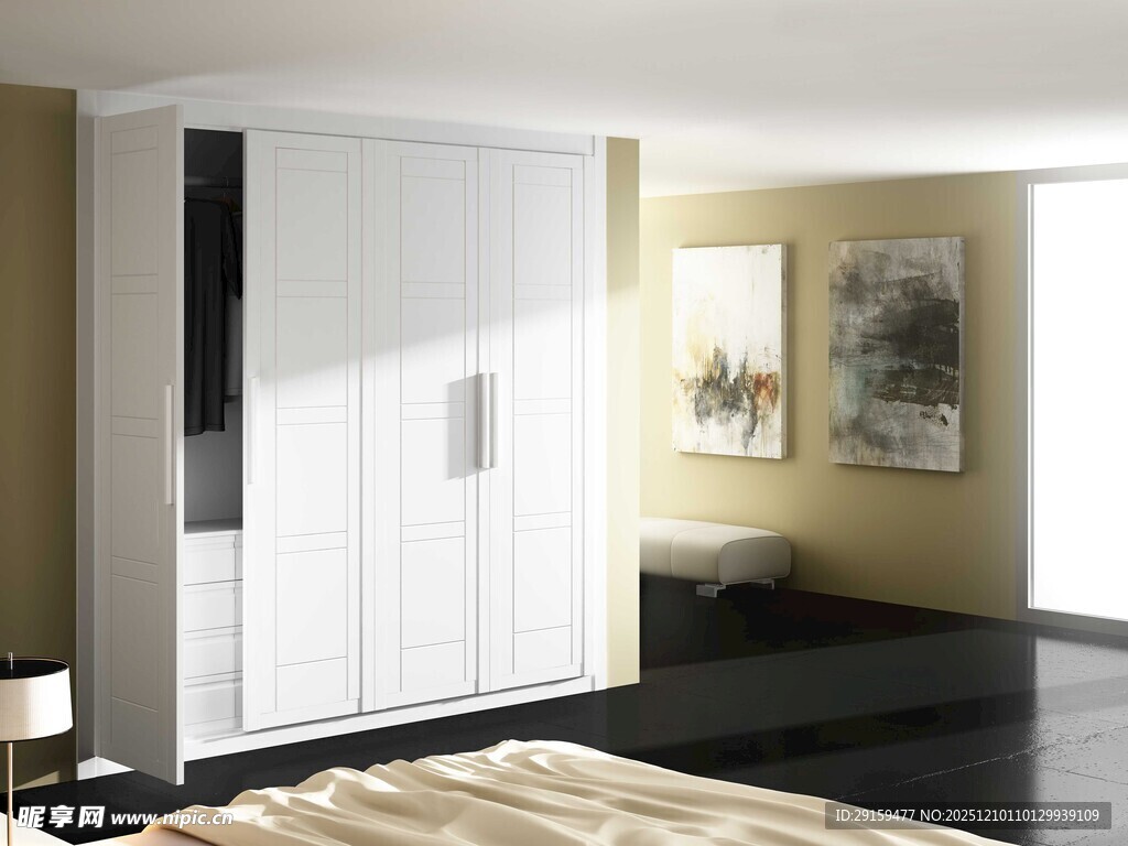 现代简约风格卧室衣柜场景