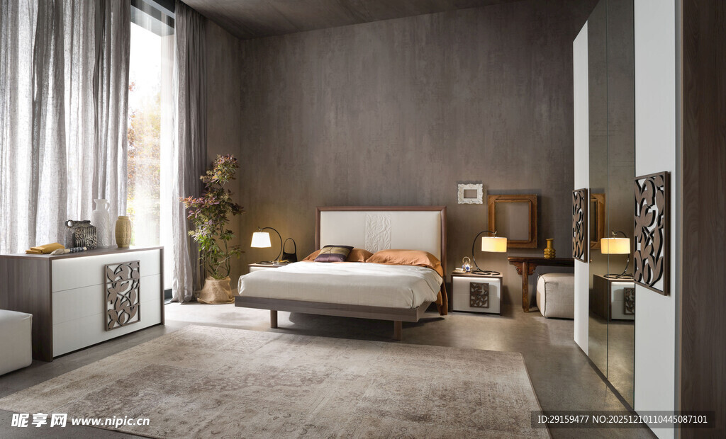 现代简约风卧室空间展示