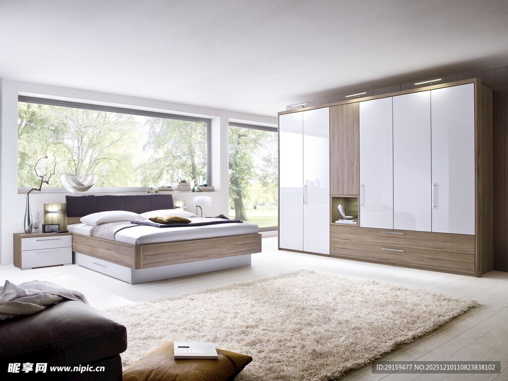 现代简约风卧室室内场景