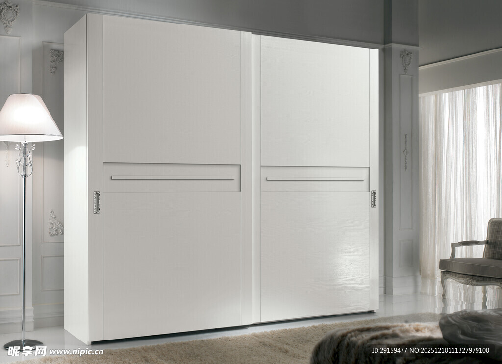 现代简约白色衣柜设计