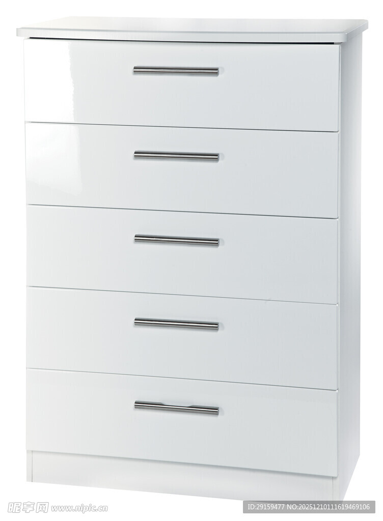 白色简约五斗柜