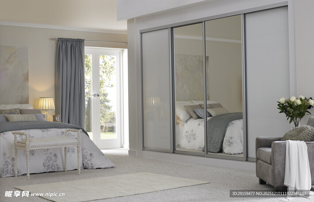 现代简约风卧室室内景致