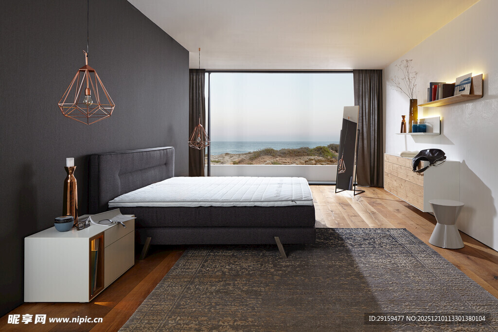 现代简约风海景卧室