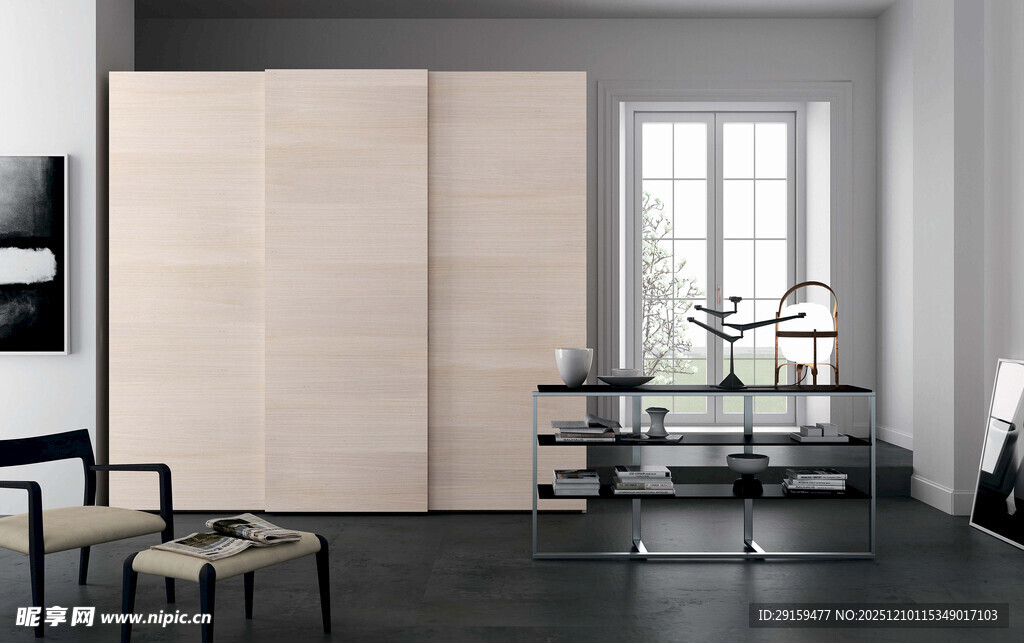 简约现代风格的室内衣柜场景