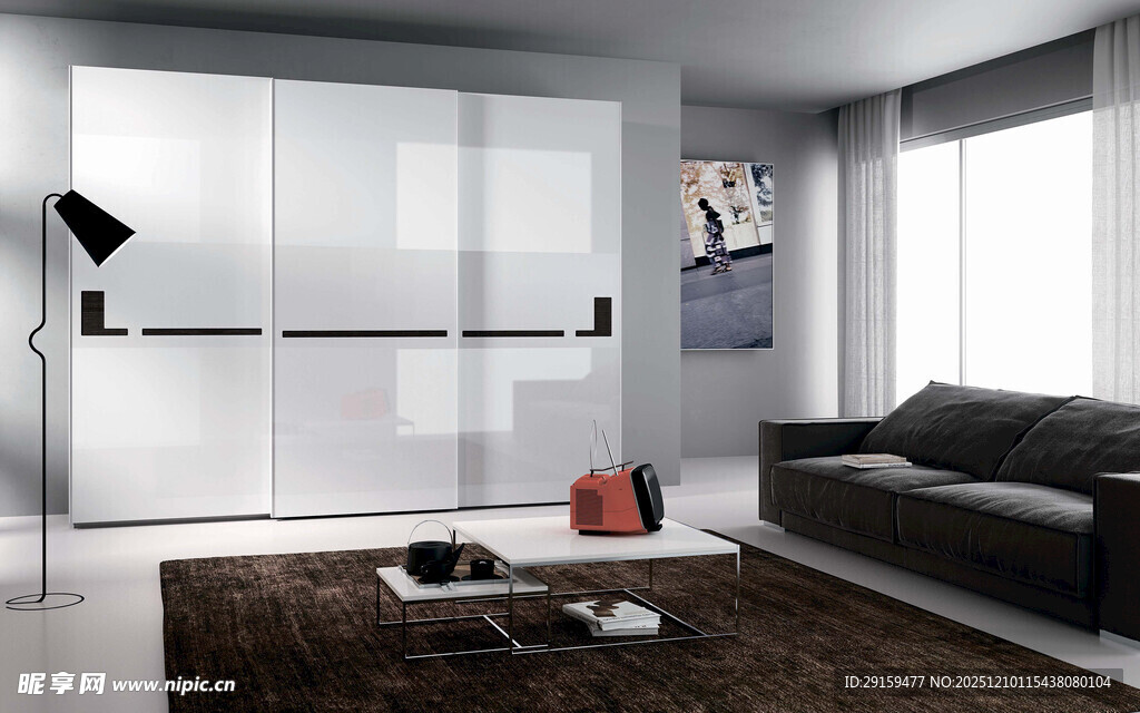 现代简约风格的客厅衣柜