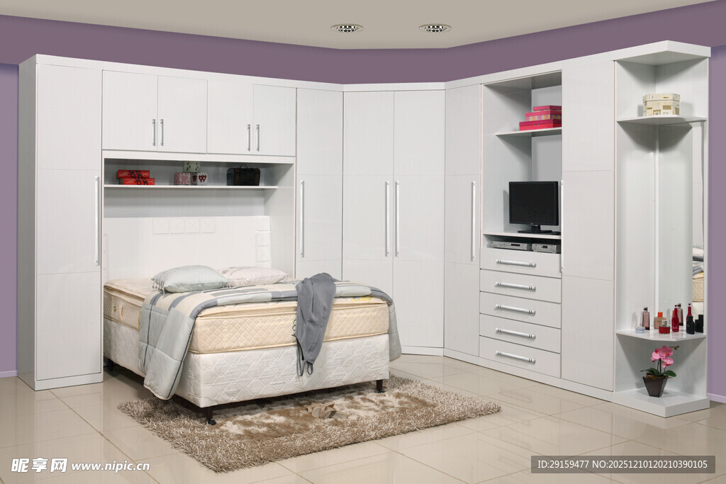 现代简约卧室一体化家具