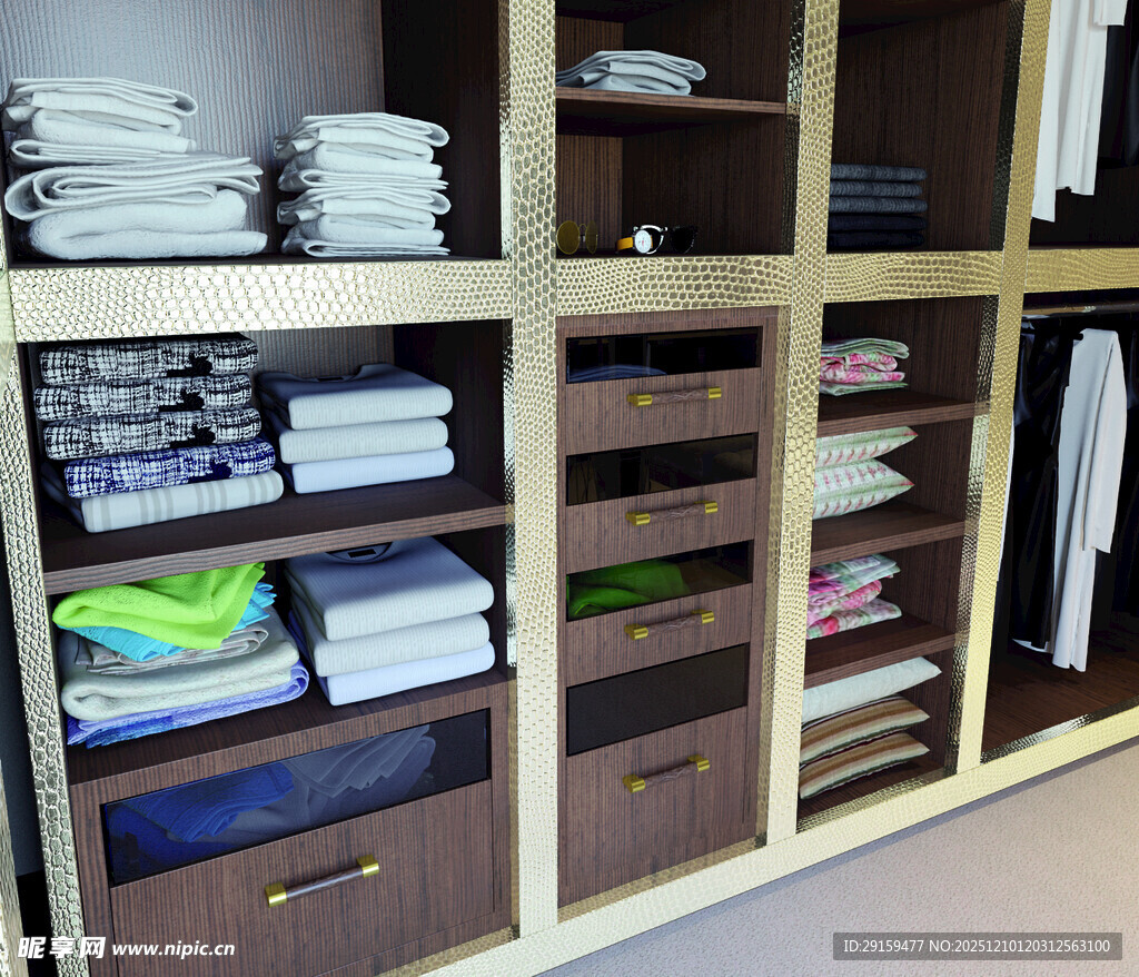 整洁有序的衣物收纳柜