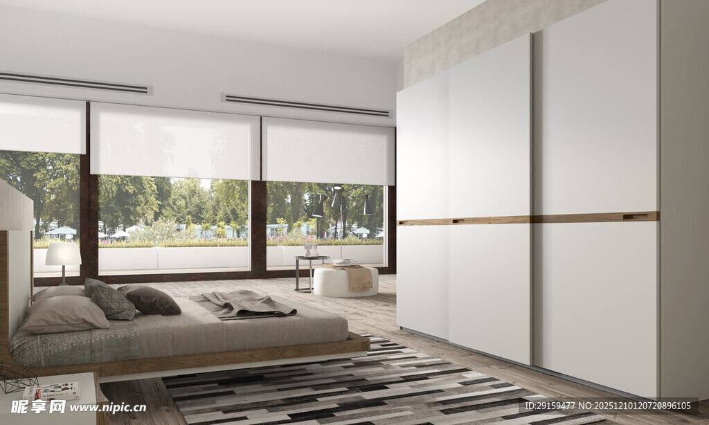 现代简约风卧室室内场景