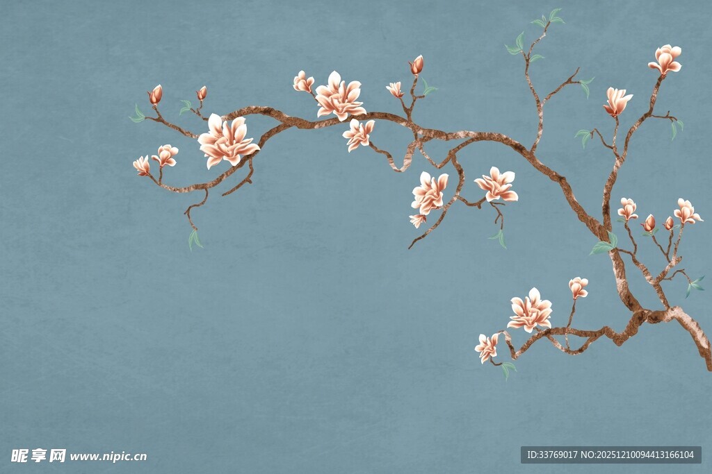 花鸟背景墙 中式背景墙