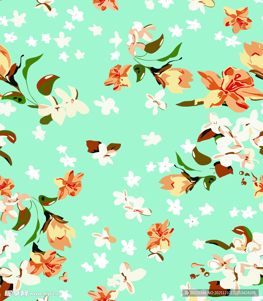 清新花卉图案背景图