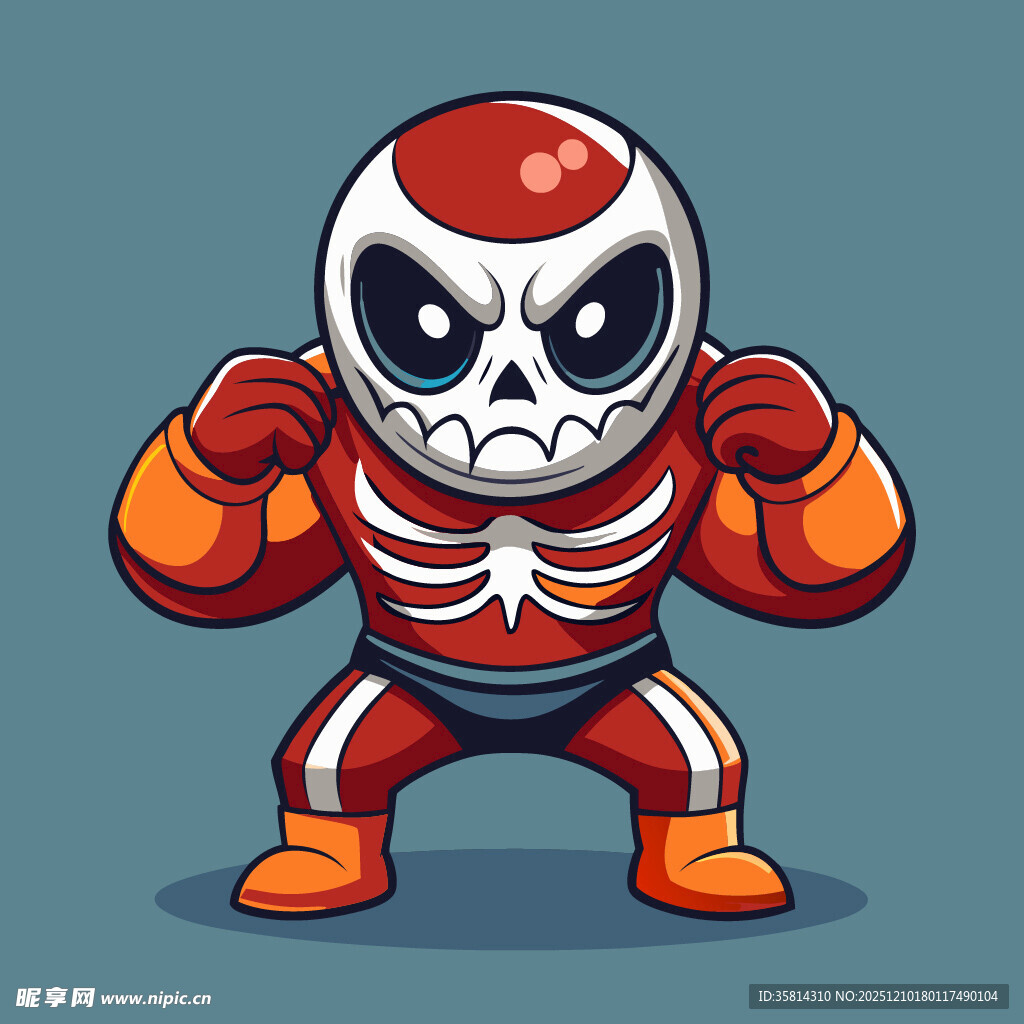 骷髅拳击手卡通形象