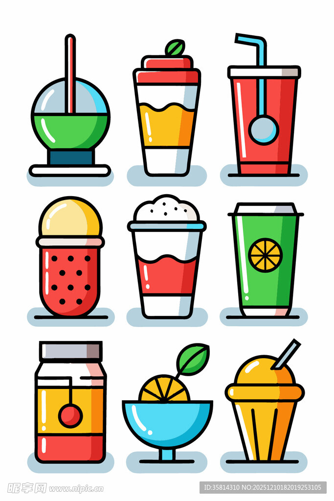 多彩缤纷的各式清凉饮品
