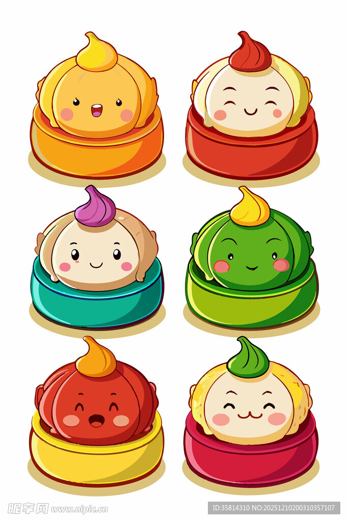 可爱卡通包子形象集合