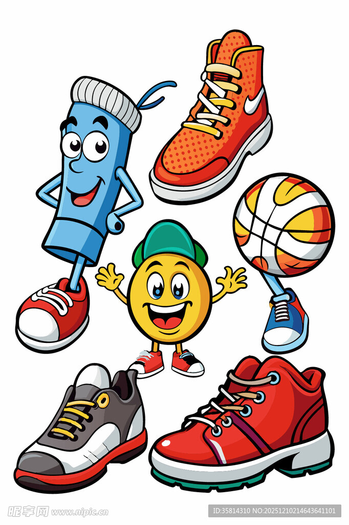 卡通运动装备与角色集合