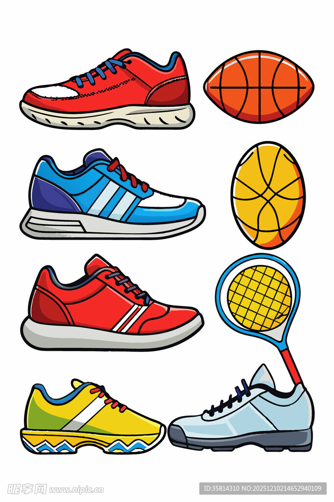 多样运动装备展示