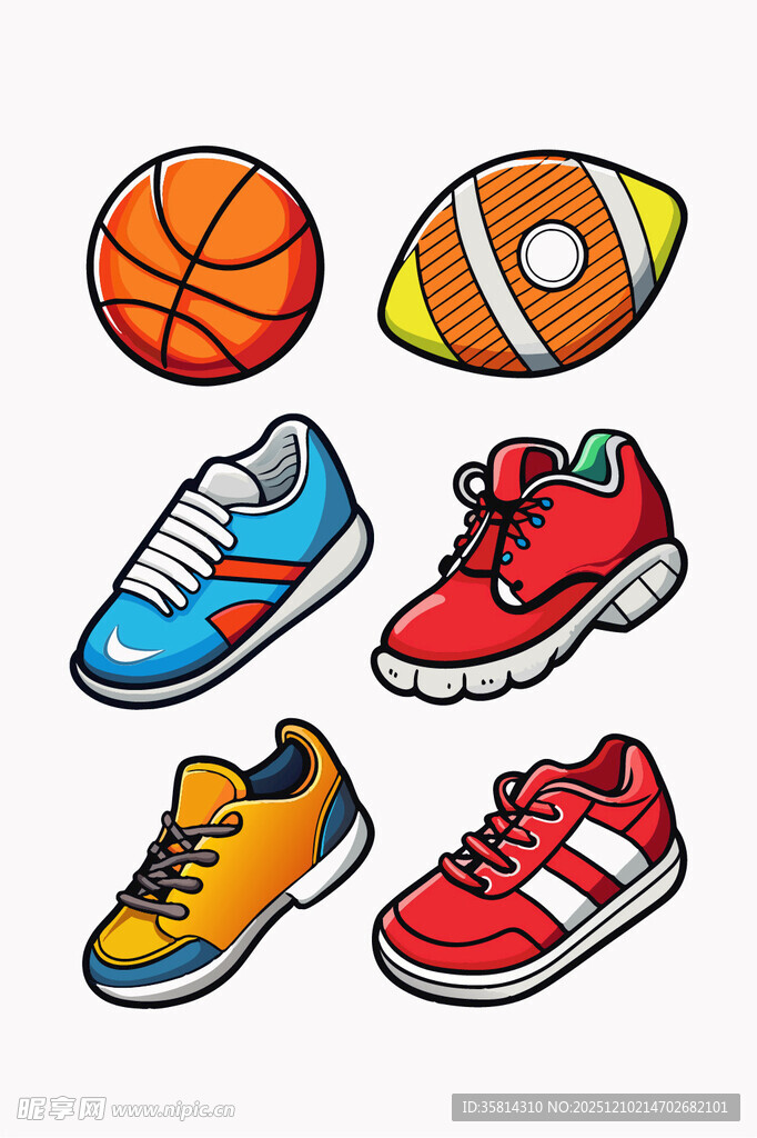 运动装备鞋与球的组合