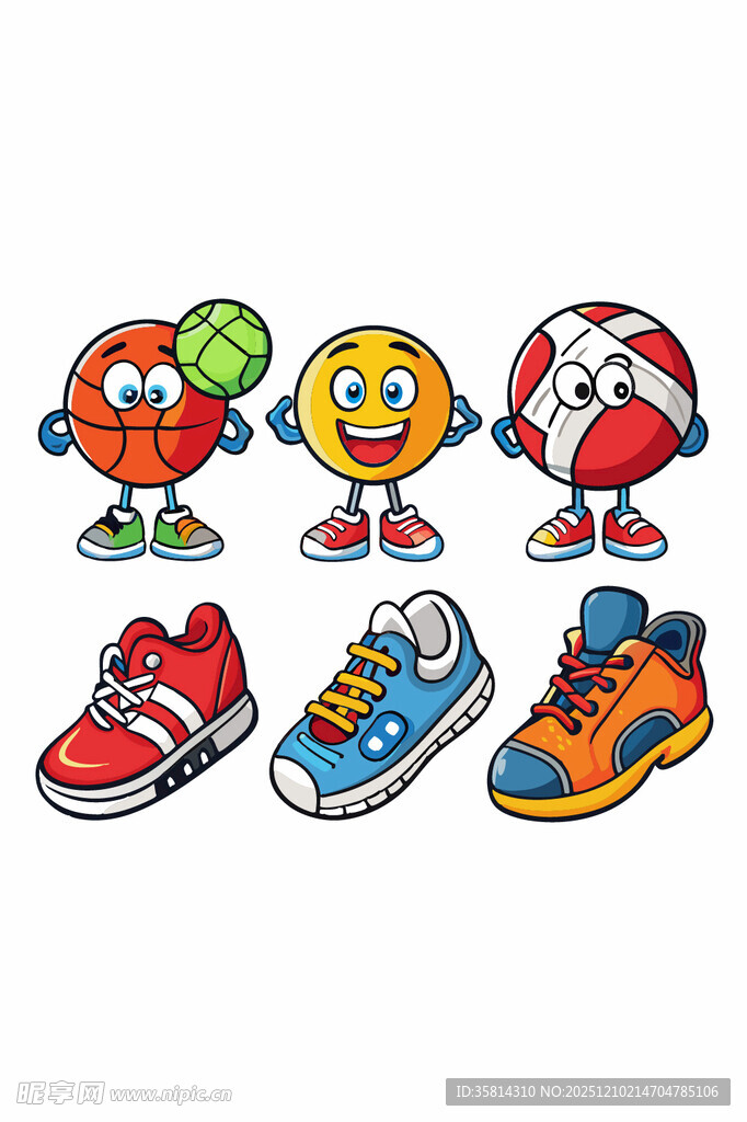 卡通运动鞋与趣味角色