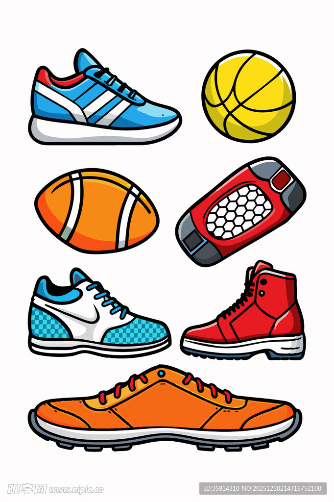 多样运动装备展示