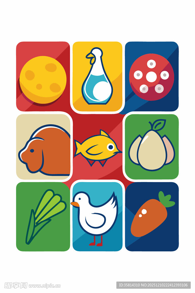 多彩食物图标集合
