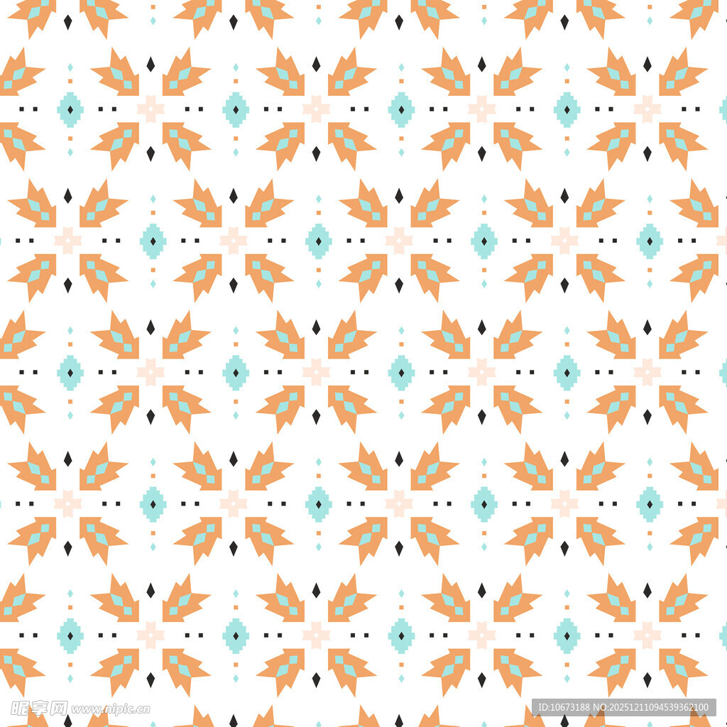 几何花卉图案无缝背景