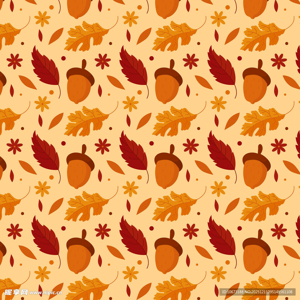 秋季元素无缝图案背景