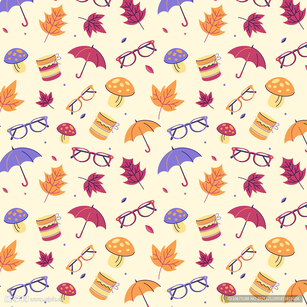 秋季元素无缝图案背景