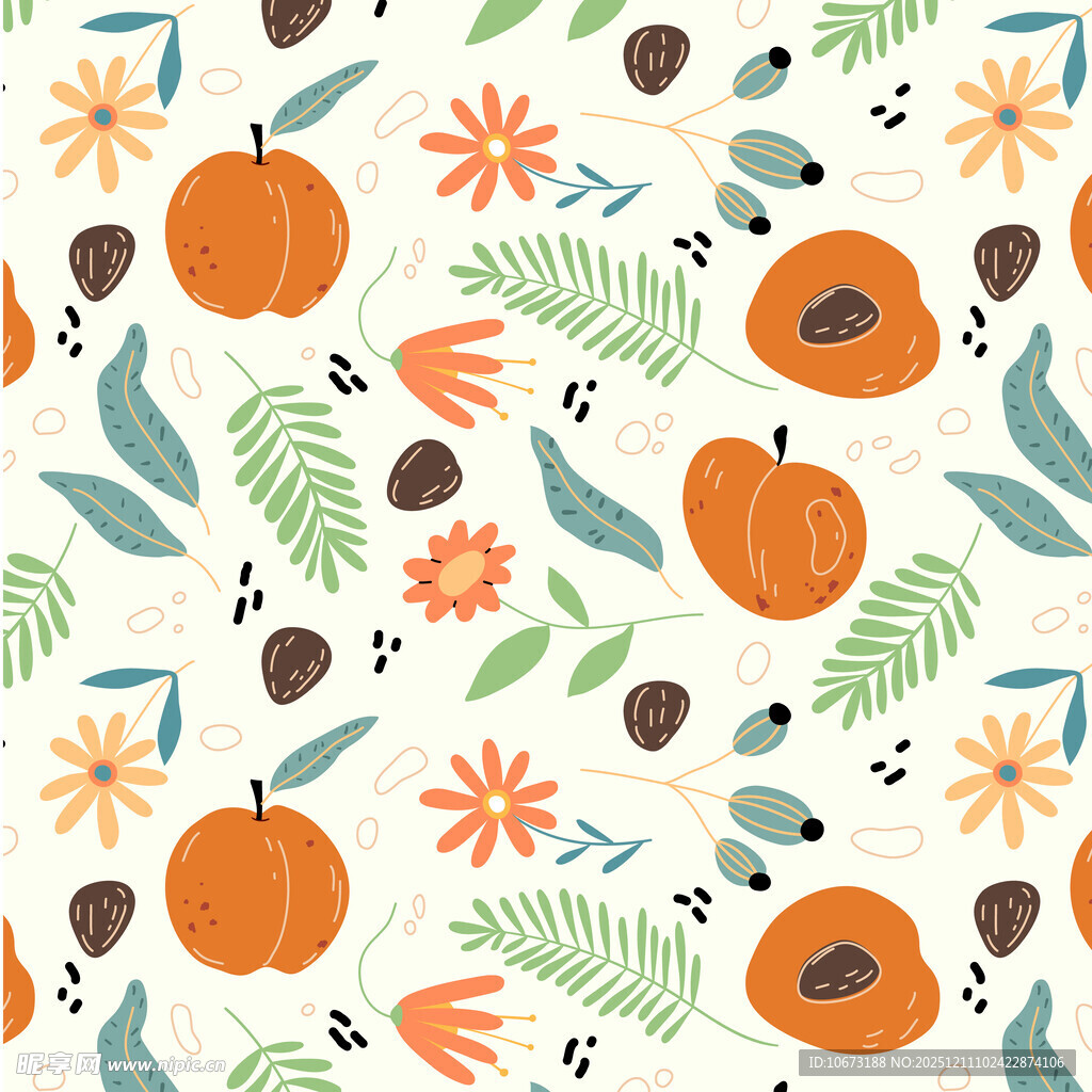 秋季南瓜植物图案背景