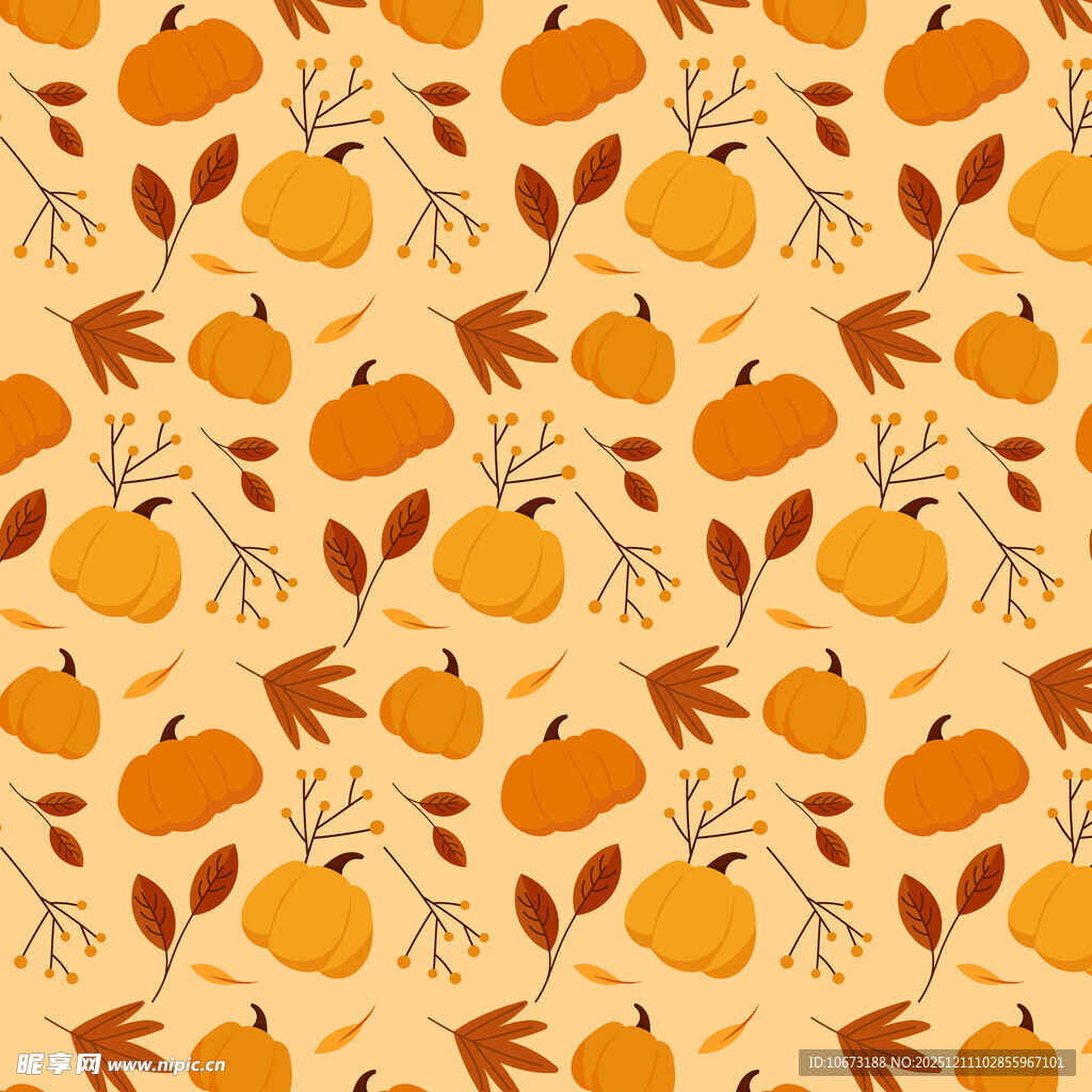 秋季南瓜枫叶图案背景