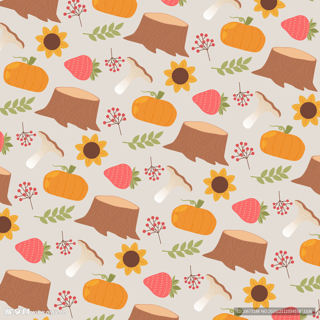 秋季甜点花卉图案背景