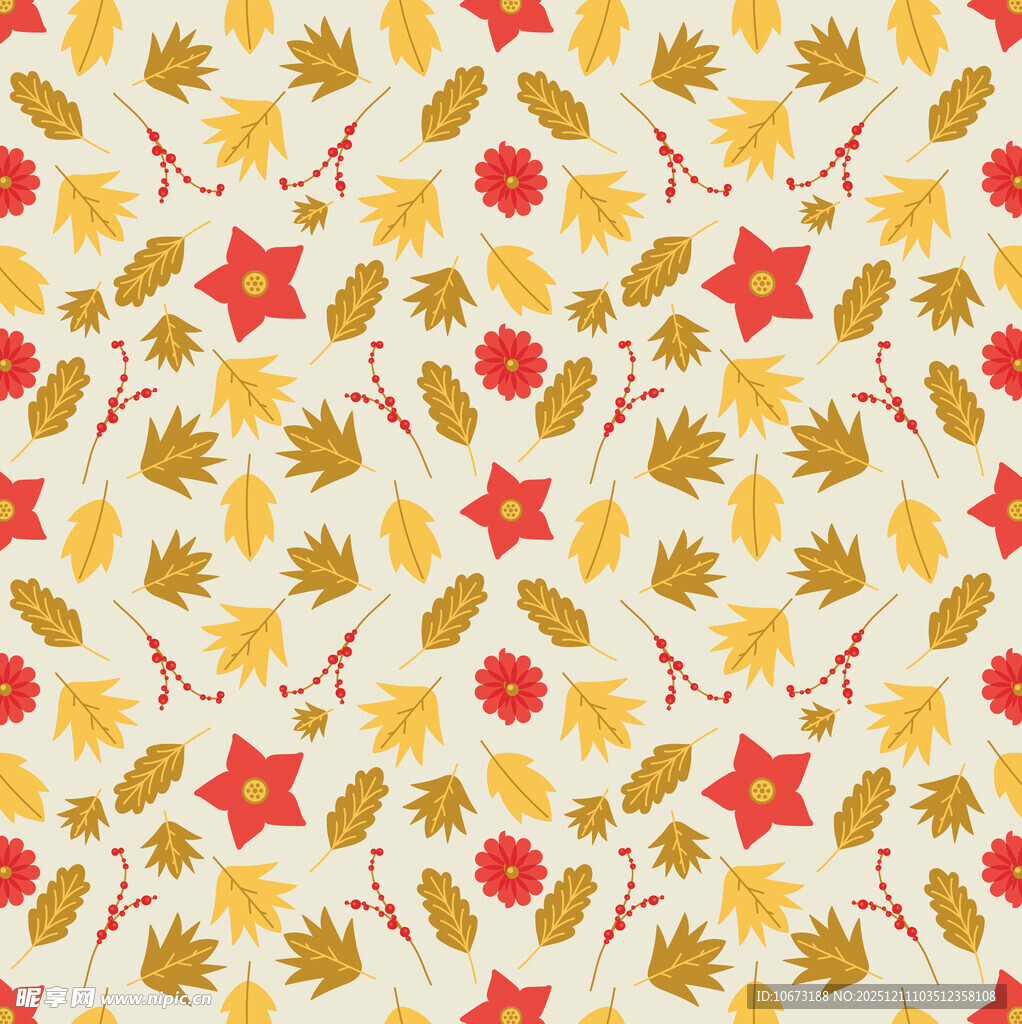 秋季元素几何图案背景