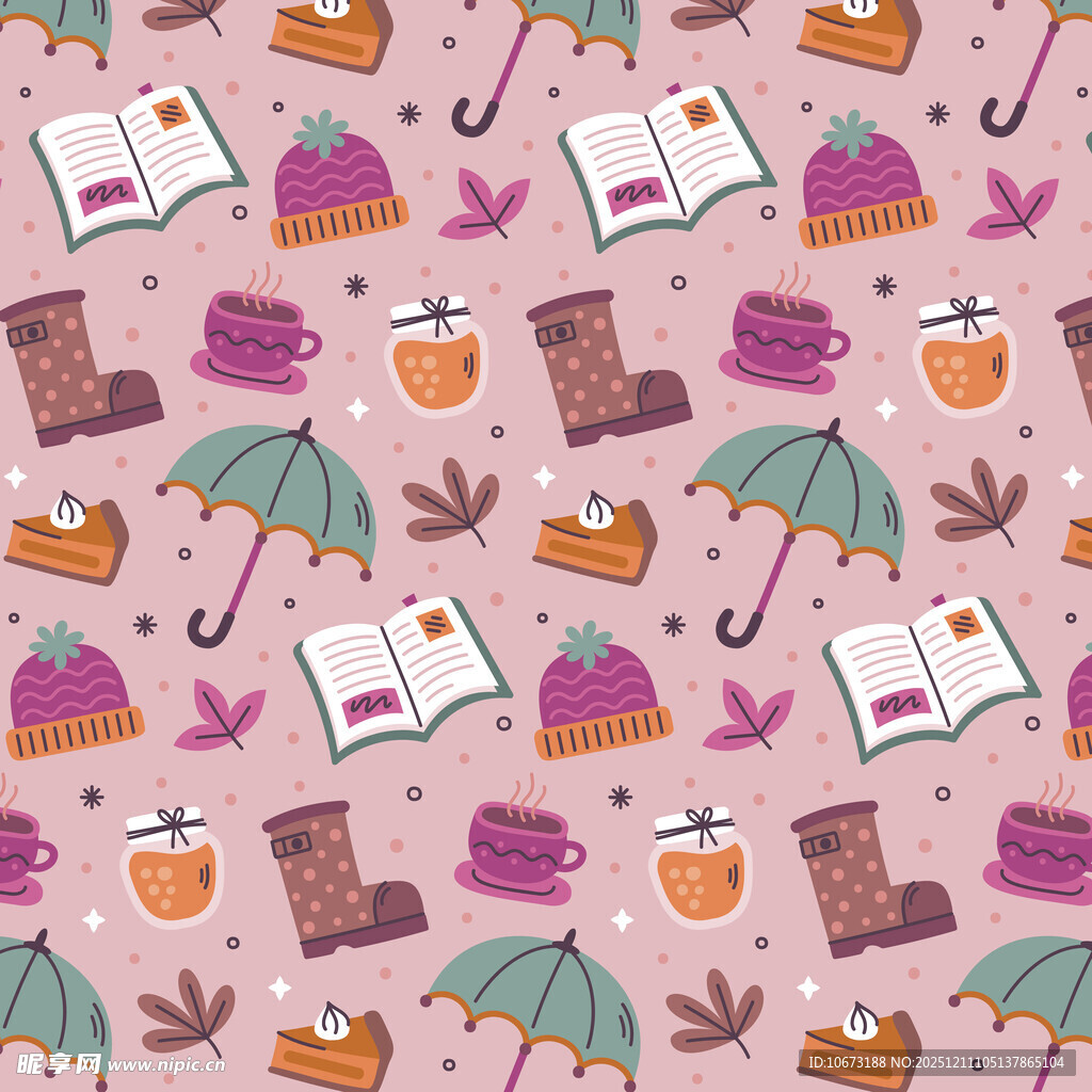 秋季元素无缝图案背景