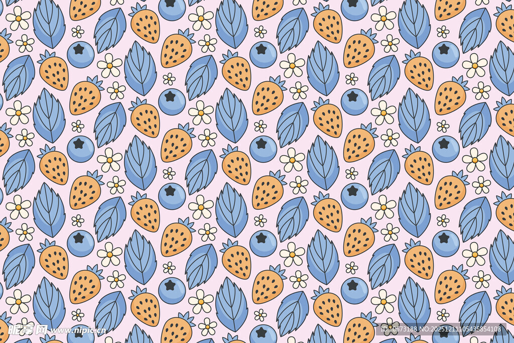 蓝黄叶子图案背景纹理