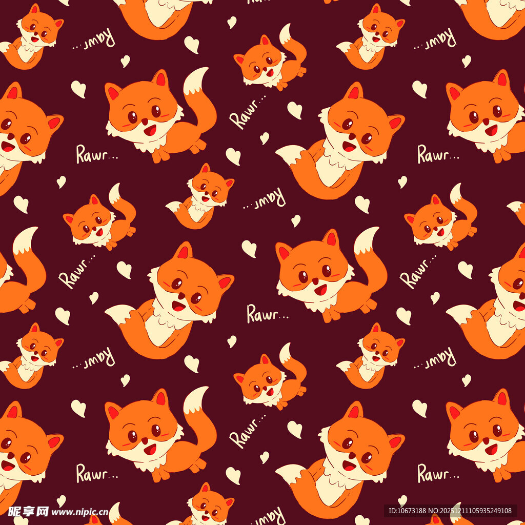 可爱狐狸图案背景