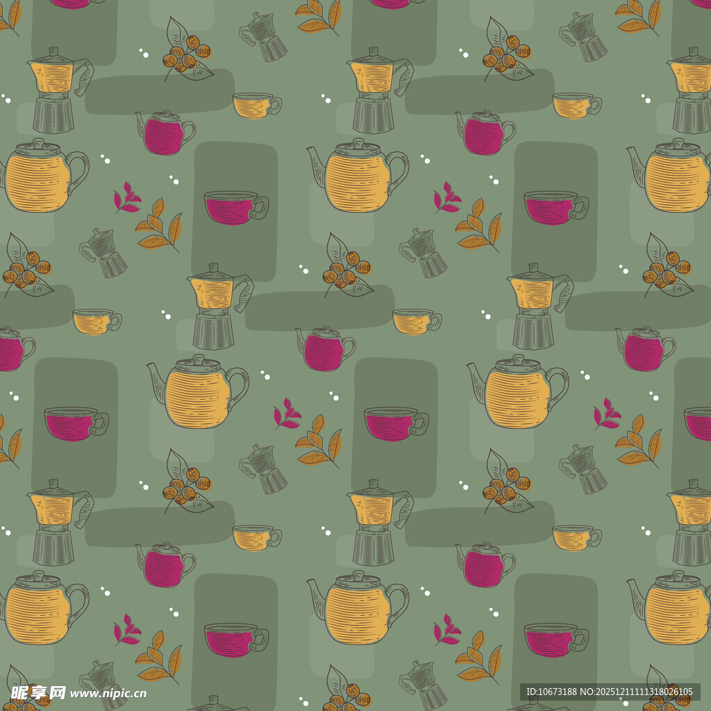 复古风花卉几何图案背景