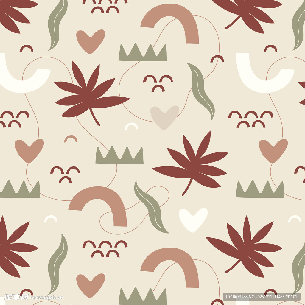 秋季元素几何图案背景图