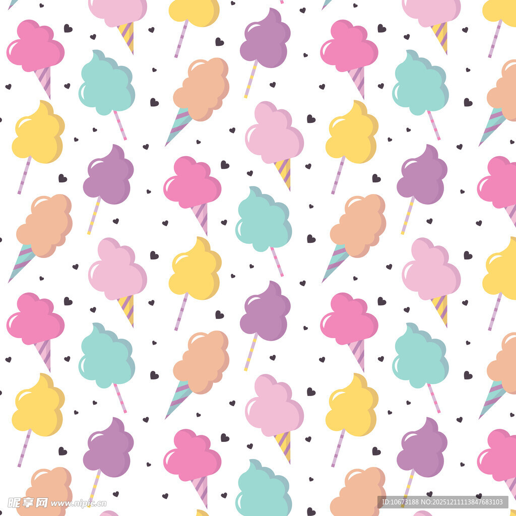 多彩棉花糖图案背景