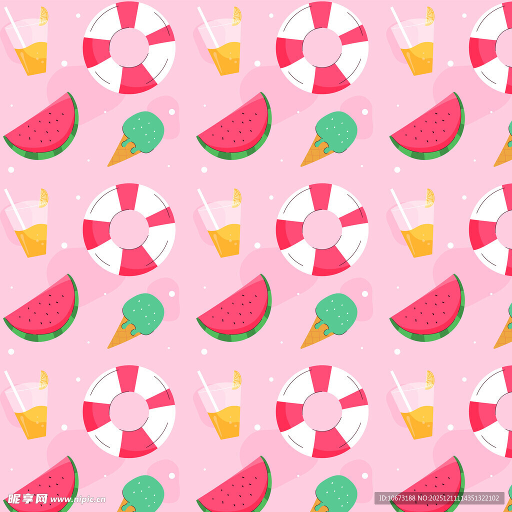 夏日清凉水果图案背景