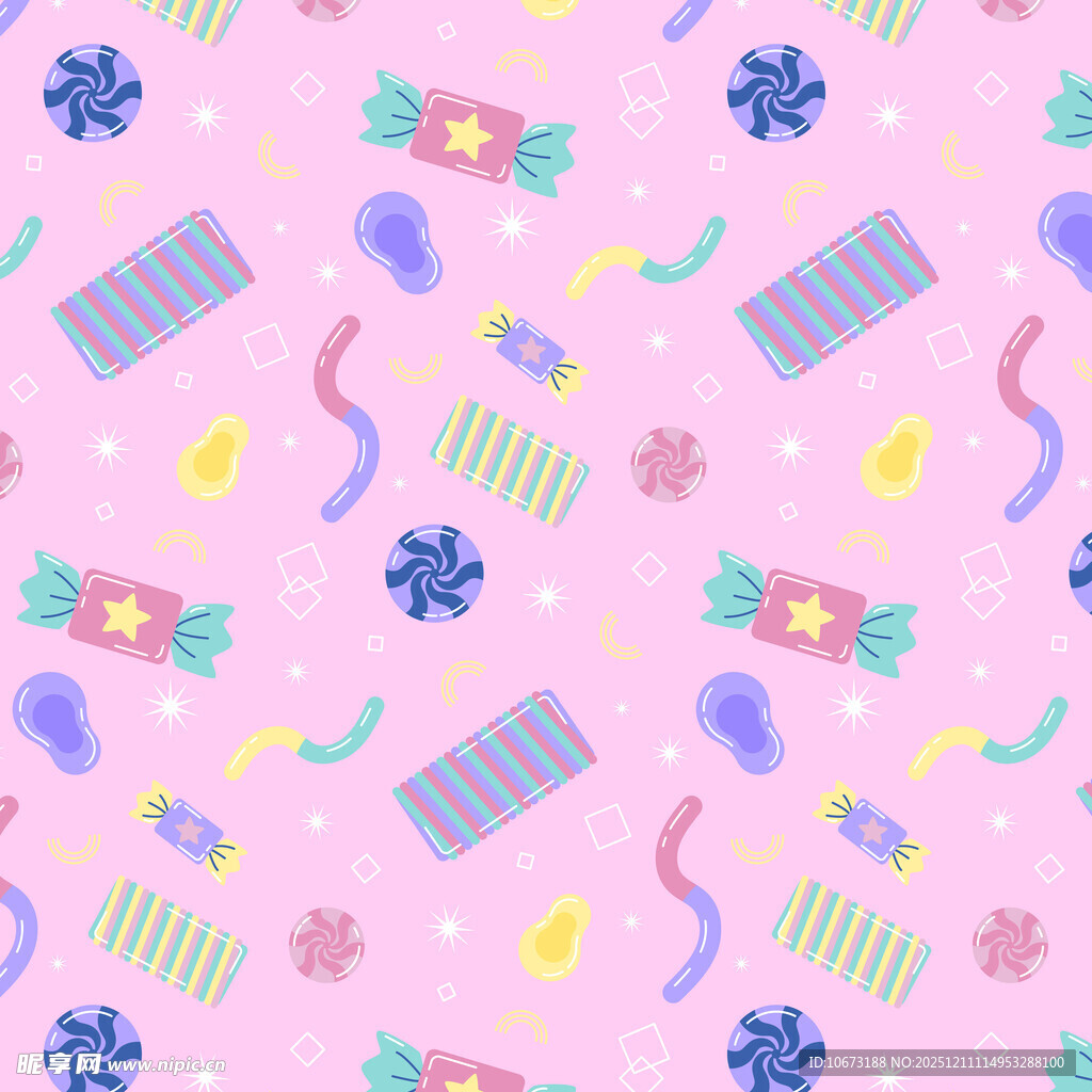 缤纷糖果图案背景