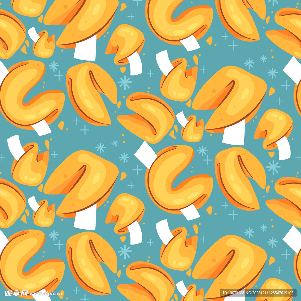 幸运饼干无缝图案背景