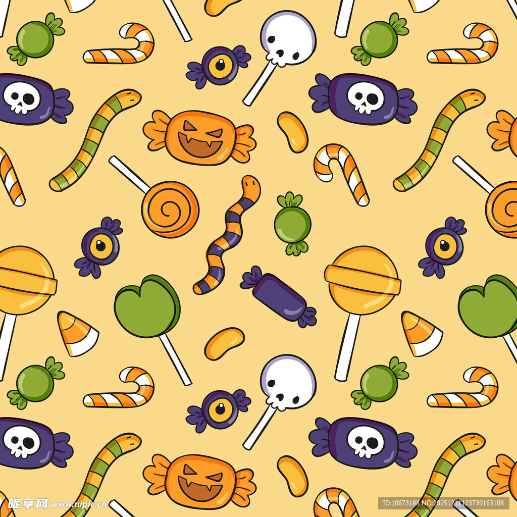 万圣节糖果主题卡通图案