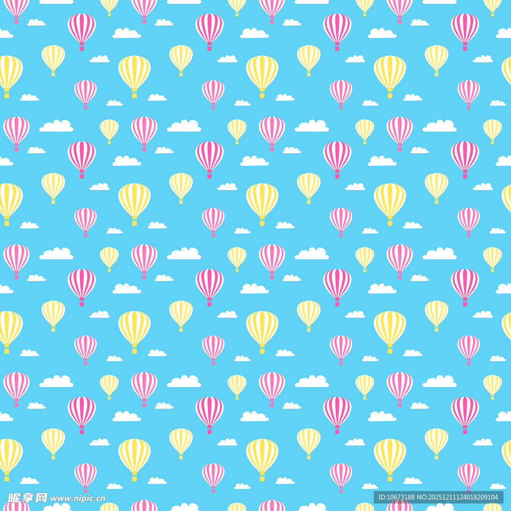 梦幻气球云朵图案背景